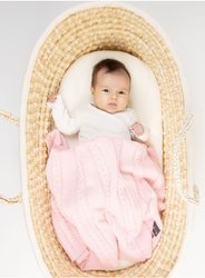 Kinder Hop knitted baby blanket - Pink, 90x65, 100% cotton