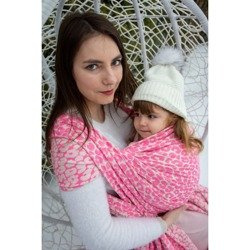 Woven wrap Yaro Pussycat Duo Fluo Pink Wool Blend