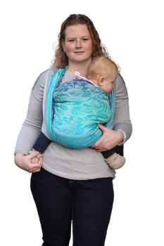 Woven Wrap Yaro Slings - Four Winds Aqua Grad Natural Hemp