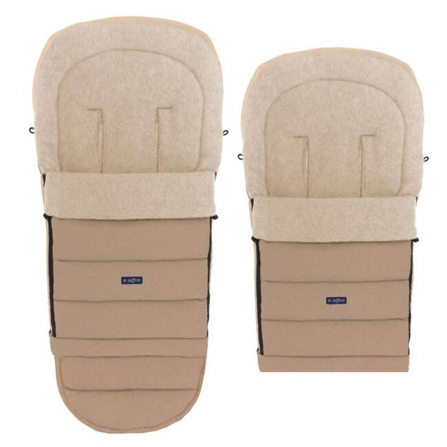 Baby carriage footmuff iGrow 4.0 Beige Wool premium + Melange Beige 