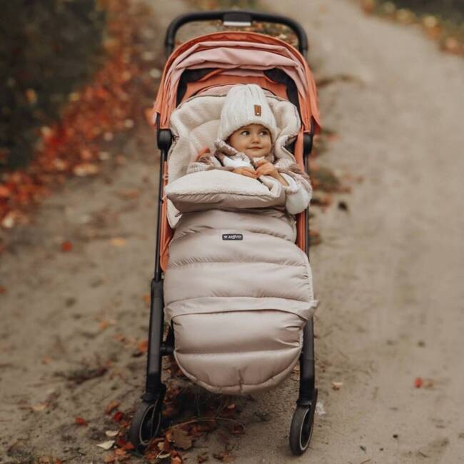 Baby carriage footmuff iGrow 4.0 Beige Wool premium + Melange Beige 