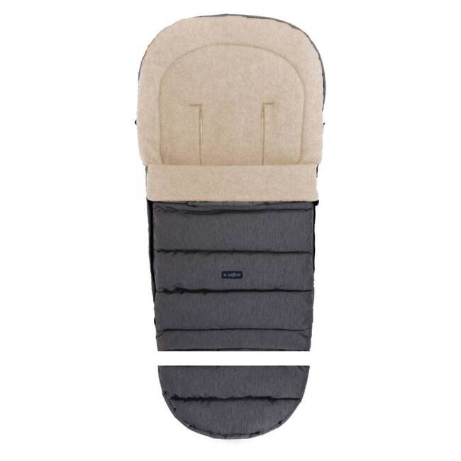 Baby carriage footmuff iGrow 4.0 Beige Wool premium + Melange Graphite