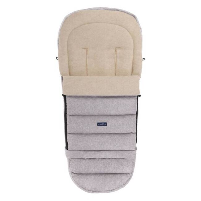 Baby carriage footmuff iGrow 4.0 Beige Wool premium + Melange Light Grey