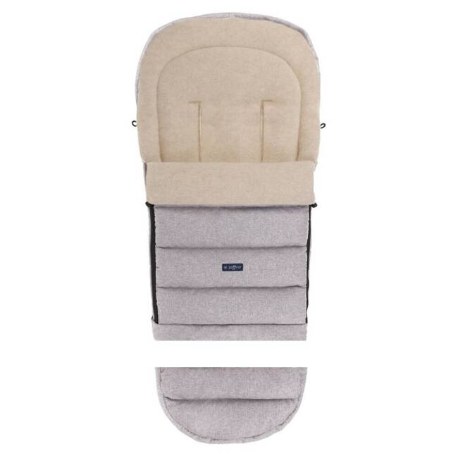 Baby carriage footmuff iGrow 4.0 Beige Wool premium + Melange Light Grey