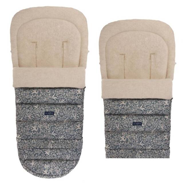 Baby carriage footmuff iGrow 4.0 Beige Wool premium + Organic Grey