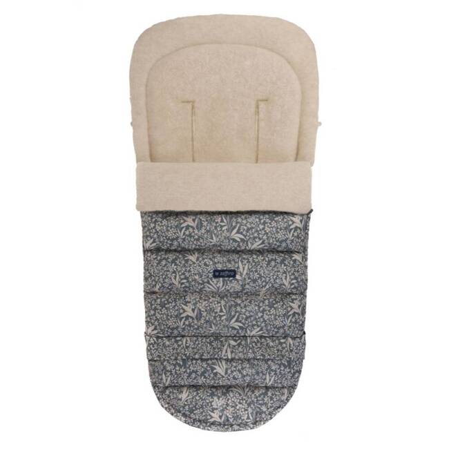 Baby carriage footmuff iGrow 4.0 Beige Wool premium + Organic Grey