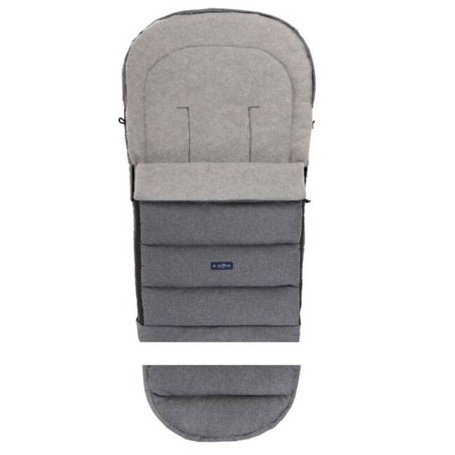 Baby carriage footmuff iGrow 4.0 Grey Wool premium + Grey Melange