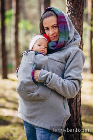 Babywearing Sweatshirt 3.0 - Black with Rainbow Lotus - size L