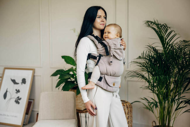 LennyLamb Baby carrier: LennyUpGrade: Litte Herringbone Almond