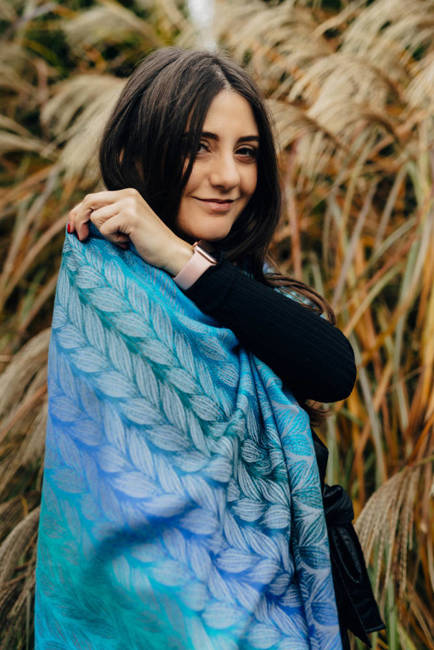 Shawl made of wrap fabric LennyLamb - Tangled - Blue Reed