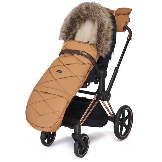 Zaffiro GrowUP 4.0 Stroller Sleeping Bag with Bag - Beige Plush + Vanilla