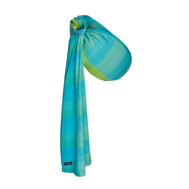 Zaffiro Ring Sling - Hug Me - Turquoise and Lime Green Stripes