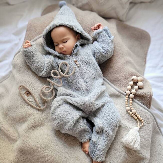 Zaffiro - Woolen Romper Suit - Wool Lamb Grey