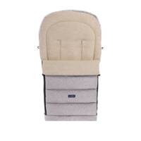 Baby carriage footmuff iGrow 4.0 Beige Wool premium + Melange Light Grey