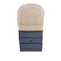 Baby carriage footmuff iGrow 4.0 Beige Wool premium + Melange Navy Blue