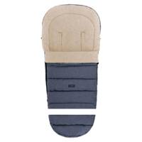 Baby carriage footmuff iGrow 4.0 Beige Wool premium + Melange Navy Blue