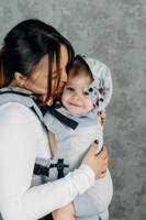 LennyLamb Mesh Baby carrier: LennyUpGrade Little Herringbone Grey