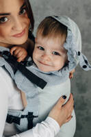 LennyLamb Mesh Baby carrier: LennyUpGrade Little Herringbone Grey