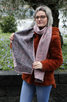 Yaro Scarf - Sparkling Ultra Pink Grey Linen Glam