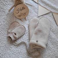 Zaffiro - Children's Mittens - Beige Premium Wool 3-5 years