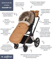 Zaffiro GrowUP 4.0 Stroller Sleeping Bag with Bag - Beige Wool Premium + Graphite