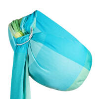 Zaffiro Ring Sling - Hug Me - Turquoise and Lime Green Stripes