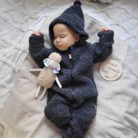 Zaffiro - Woolen Romper Suit - Wool Lamb Graphite