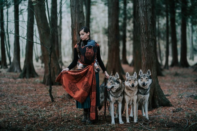 Woven wrap Sensimso Slings - Wolves Ginger