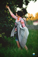 Chusta tkana Little Frog Linen Monochrome Cube