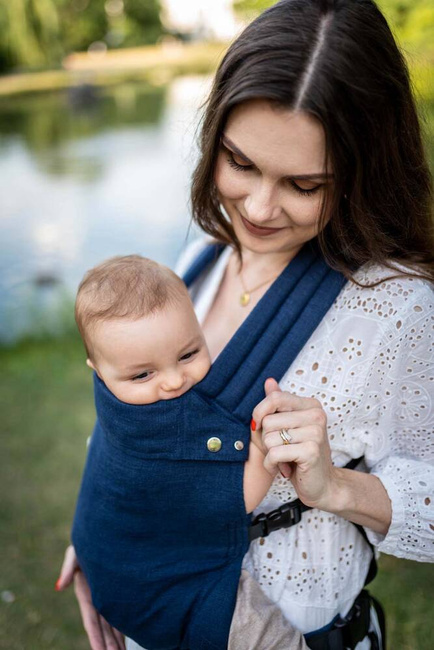 Qusy carrier / Linen Navy - adjustable ergonomic carrier 