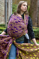 Woven Wrap Yaro Slings - Petals Ultra Yellow Red Violet Wool Linen