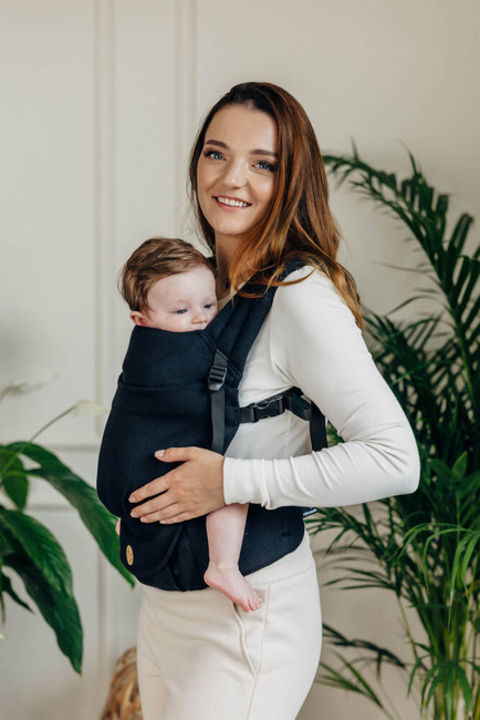 LennyLamb baby carrier - LennyLight - Little Herringbone Ebony Black