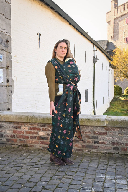 Chusta kółkowa Yaro Slings - Stellar Spongy Black Multicolor Glossy