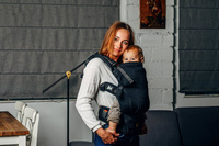 Lenny Lamb Baby carrier: LennyUpGrade Little Herringbone Black Ebony