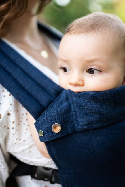 Qusy carrier / Linen Navy - adjustable ergonomic carrier 