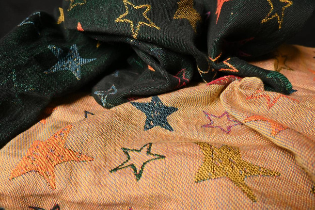 Chusta kółkowa Yaro Slings - Stellar Spongy Black Multicolor Glossy