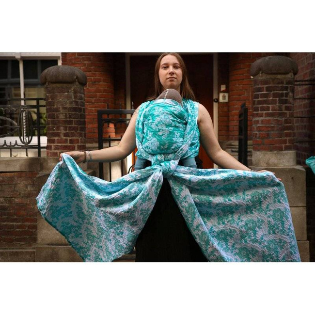 Chusta tkana Yaro Slings - Anemone Trinity Emerald Linen Seacell