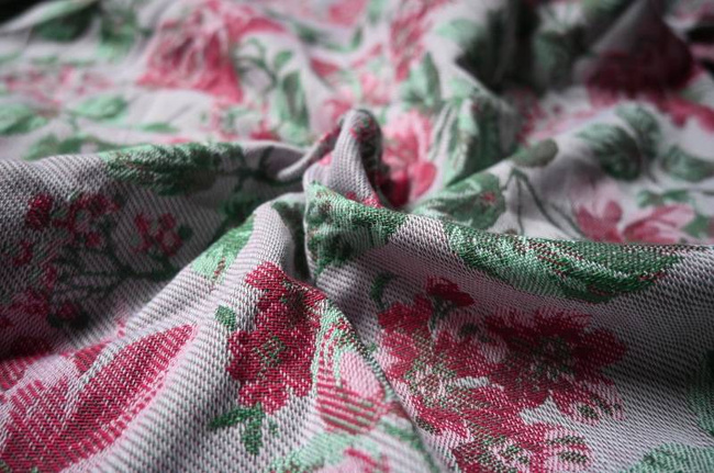 Szal Yaro Slings - La Peonia Trinity Fuchsia Green Tencel