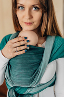 Chusta tkana LennyLamb - Mała Jodełka Ombre Zieleń