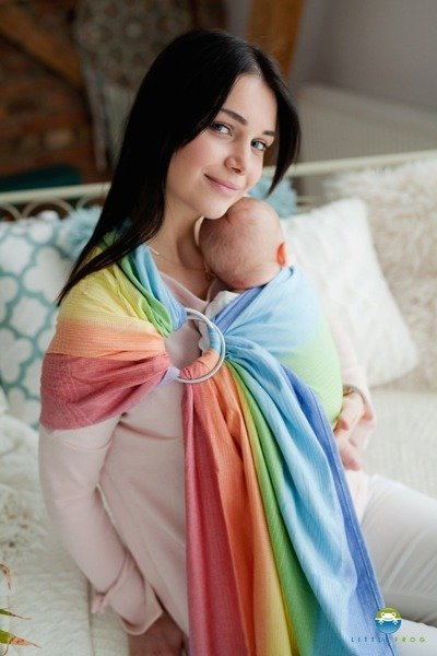 Chusta tkana Little Frog Tęczowa Aura