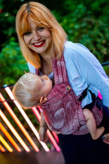 Nosidełko Qusy - Sand Stories Polka Tencel