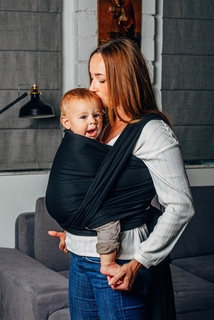 Basic Line Baby Sling Lenny Lamb - Little Herringbone Black Ebony