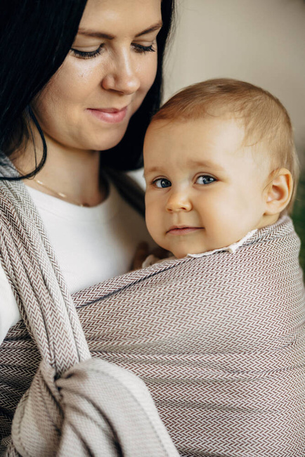 Basic Line Baby Sling LennyLamb - Little Herringbone Almond