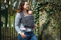 Woven Wrap Yaro Slings - Polka Dot Contra Black White