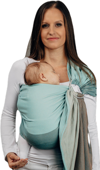 LennyLamb Ring Sling - Little Herringbone Baby Mint