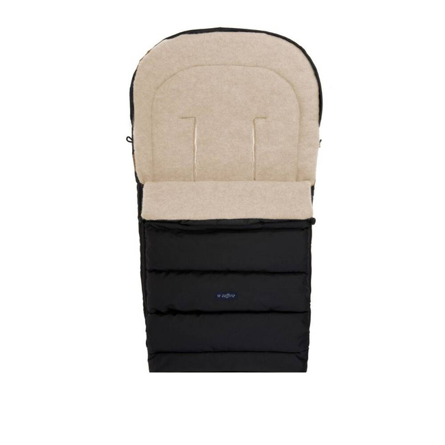 Baby carriage footmuff iGrow 4.0 Beige Wool premium + Black 