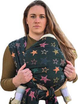 Woven Wrap Yaro Slings - Stellar Spongy Black Multicolor Glossy