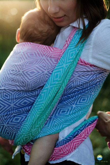 Chusta tkana Little Frog Aurora Cube