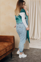 Chusta tkana LennyLamb - Mała Jodełka Ombre Zieleń