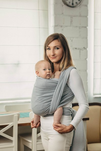 Basic Line Baby Sling Lenny Lamb - Little Herringbone Grey